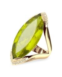 FORZIERI - Green Gemstone And Diamond Yellow Gold Fashion Ring - Lyst