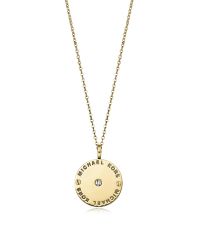 Michael Kors | Metallic Heritage Signature Charm W/crystal Necklace | Lyst