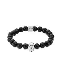 Northskull | Black Onyx Perforated Skull Men's Bracelet for Men | Lyst