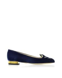 Charlotte Olympia | Black Kitty Flats | Lyst