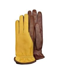 Pineider - Brown Men's Two-tone Deerskin Leather Gloves W/ Cashmere Lining for Men - Lyst