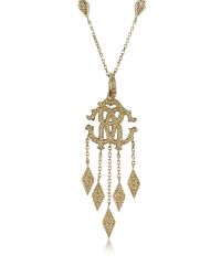 Roberto Cavalli - Metallic Rc Luxe Metal Pendant Necklace W/crystals - Lyst