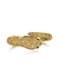 Roberto Cavalli - Metallic Snake Bracelet W/crystals - Lyst