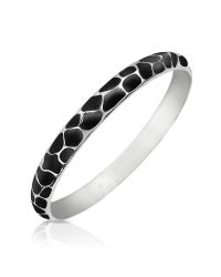 Just Cavalli - Black Giraffe Patterned Stainless Steel Bangle Bracelet - Lyst