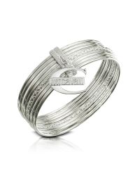 Just Cavalli - Metallic Infinity - Logo Charm Stacked Bangle Bracelet - Lyst