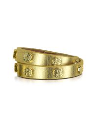 Tory Burch - Metallic Double Wrap Stud Logo Bracelet - Lyst