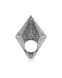 Vojd Studios - Black Umbala Hexagonal Sterling Silver Ring - Lyst