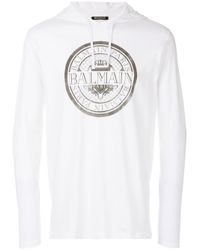 Balmain Multicolor Logo Print Hoodie for men