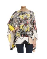 Class Roberto Cavalli | White Printed Cotton and Silk-blend Shirt | Lyst