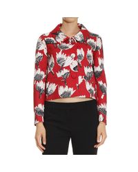 Boutique Moschino | Green Printed Cotton and Silk-blend Jacket | Lyst