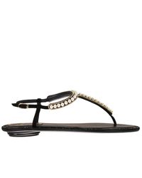 Rene Caovilla | Black Flat Sandals Shoes Women | Lyst