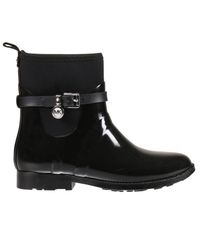 MICHAEL Michael Kors Black Flat Booties Shoes Women Michael Kors