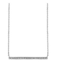 Sydney Evan | Metallic White Gold And Diamond Long Bar Necklace | Lyst