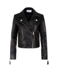 Claudie Pierlot Tassel-trim Leather Jacket in Black - Lyst