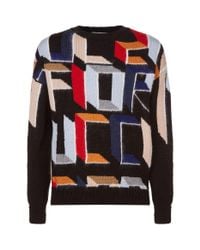 Fiorucci Multicolor Patterned Crew Neck Sweater for men