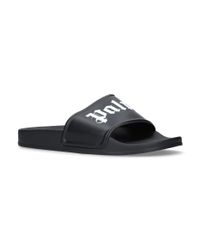 Palm Angels - Black Logo-print Rubber Slides for Men - Lyst