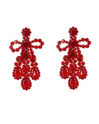 Simone Rocha - Red Crystal-beaded Earrings - Lyst
