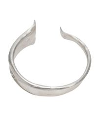 1-100 - Metallic Brushed Sterling Silver Cuff - Lyst