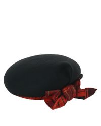 CA4LA - Black Tartan-paneled Beret - Lyst