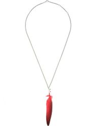 Ann Demeulemeester | Red Feather Pendant Necklace | Lyst