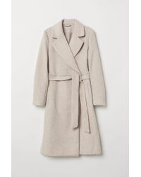 Manteau en laine mélangée H&M en coloris Natural