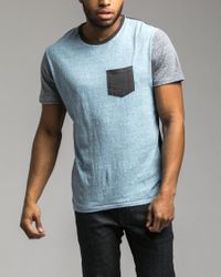Retrofit - Blue Contrast Pocket Tee for Men - Lyst
