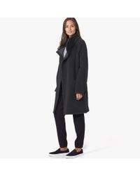 James Perse Gray Yosemite Polar Fleece Funnel Neck Coat