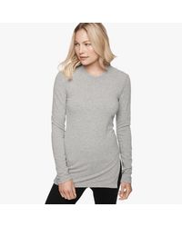James Perse Gray Brushed Jersey Side Split Tee