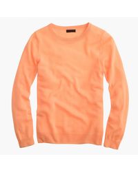 J.Crew | Orange Italian Featherweight Cashmere Long-sleeve T-shirt | Lyst