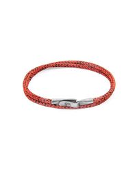 Anchor & Crew - Multicolor Red Noir Liverpool Silver And Rope Bracelet for Men - Lyst
