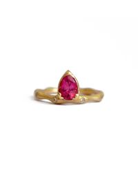 Lulu and Shay Fine Jewelry - Pink Seaweed Ring With Pear Centre Stone - Lyst