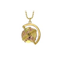 True Rocks - Metallic Small Yellow & Rose Gold Plated Silver Revolving Globe Pendant - Lyst