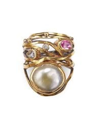 Bergsoe - Multicolor Gold & South Sea Pearl Twisted Ring | - Lyst