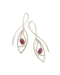 Janice Zethraeus - Metallic Ruby Frond Earring - Lyst