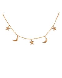 London Road Jewellery - Metallic Portobello Rose Gold Star And Moon Starry Night Necklace - Lyst