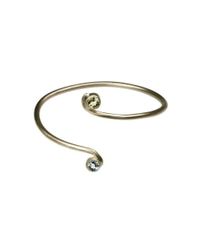 Farah Qureshi - Metallic Curved Bangle With Two Stones - Lyst