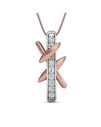 Diamoire Jewels - Metallic Hand-carved 10kt Rose Gold Diamond Pave Pendant - Lyst