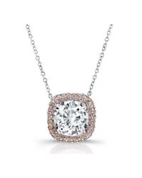 Harry Kotlar - Metallic Kotlar Cushion Diamond Solitaire Arabesque Necklace - Lyst