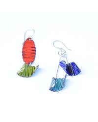 Just Kenzie Jewelry - Blue Twirl Earrings - Lyst