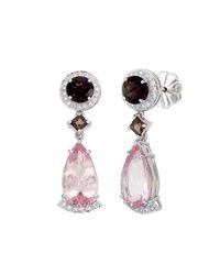 Aara Designer Jewelry - 18kt White Gold & Peach Pink Morganite Drop Earrings - Lyst