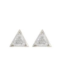 Alexis Danielle Jewelry - Trillion Earrings White Gold - Lyst