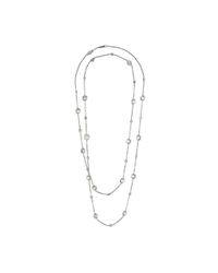 BCOUTURE - Multicolor White Topaz Long Necklace In White Gold - Lyst