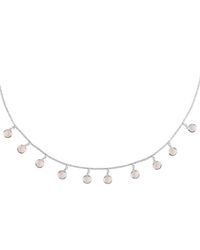 Latelita London - Metallic Florence Round Gemstone Necklace Silver Rose Quartz - Lyst