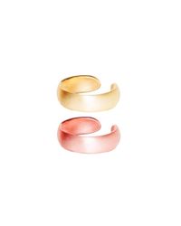 Dutch Basics - Metallic Pair Small Ear Cuffs In Gold And Rose Plated Silver - Lyst