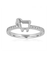Julie Lamb - Metallic Pave Ewe Can Stack Ring, White - Lyst
