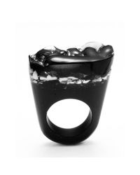 Pasionae - Metallic Murano Ring - B&w - Delight - Lyst