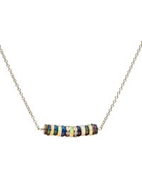 Nadean Designs - Multicolor Ethiopian Black And White Opal Diamond Bar Necklace - Lyst