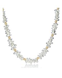Lavan - Metallic Gold And Silver Pebble Necklace - Lyst