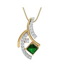 Diamoire Jewels - Metallic Hand-carved 10kt Yellow Gold Pendant Set With Premium Emeralds And Diamonds - Lyst