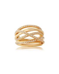 Jooal - Metallic Octopus Yellow Gold Ring With Diamonds - Lyst